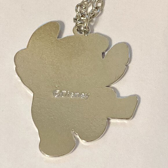 Disney Lilo & Stitch Christmas Necklace Santa Hat Holiday Silver Tone 19" Chain - Picture 4 of 8
